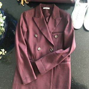 Celine Double Breasted Burgundy Jacket Size 34